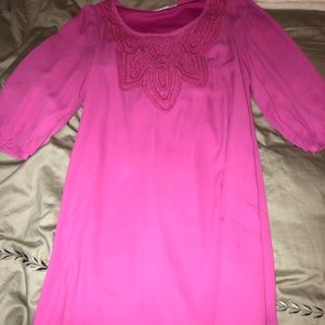 Pink shift dress